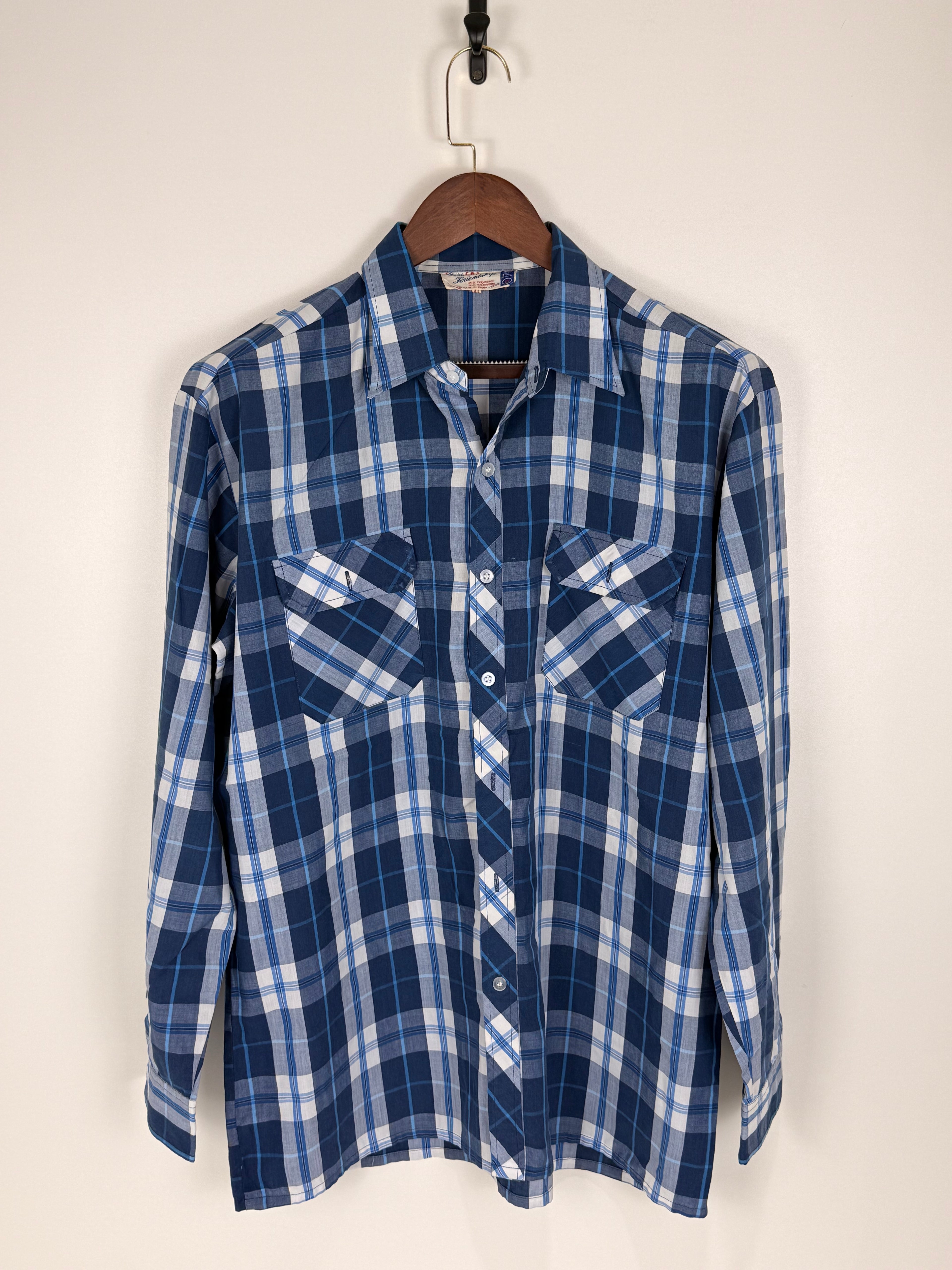 Vintage Blue Plaid Shirt | C:50 L:30