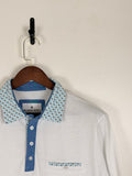 Roger Kent White Patterned-Collar Polo Shirt | C:44 L:30