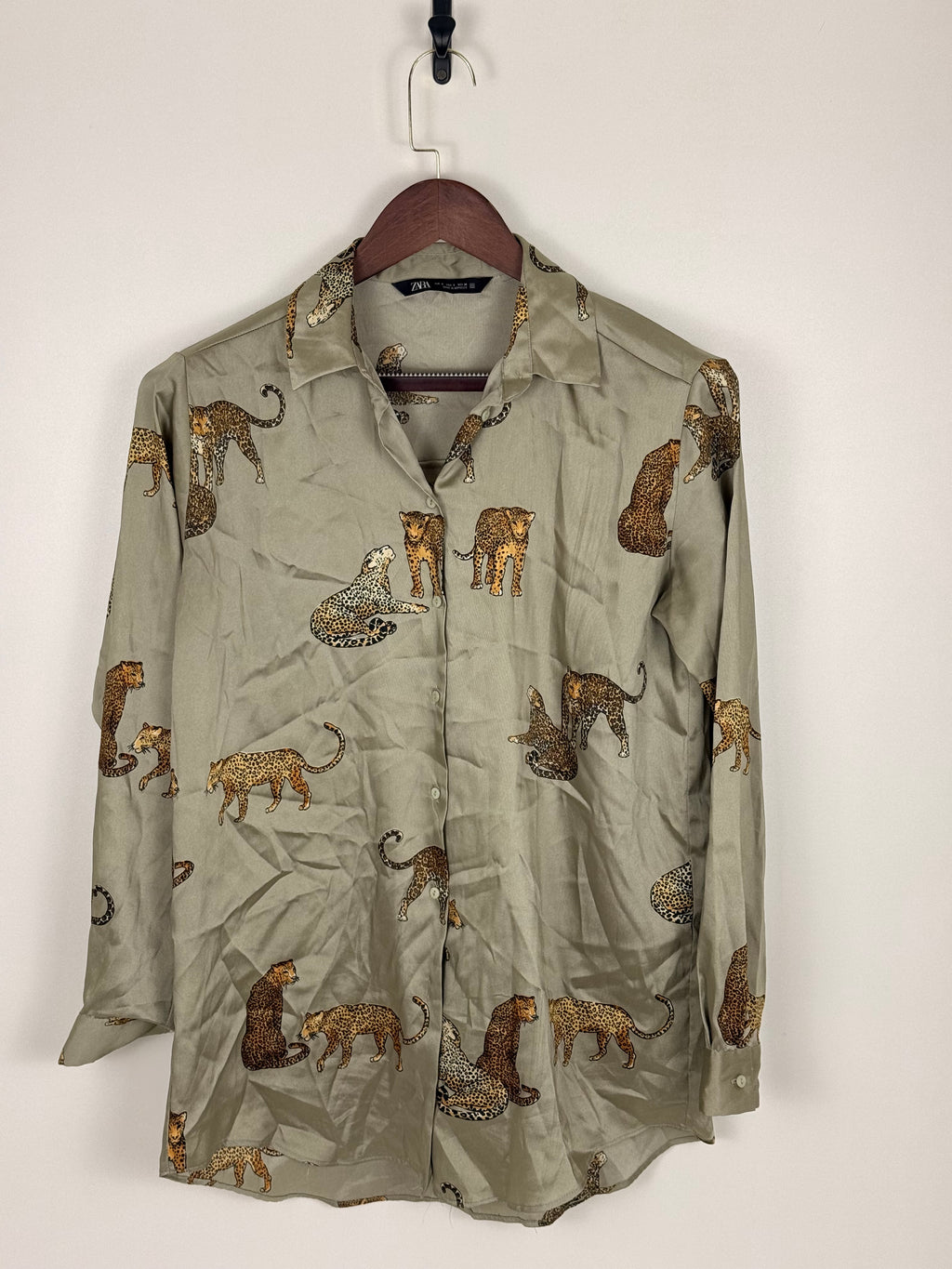 Zara Leopard Satin Blouse
