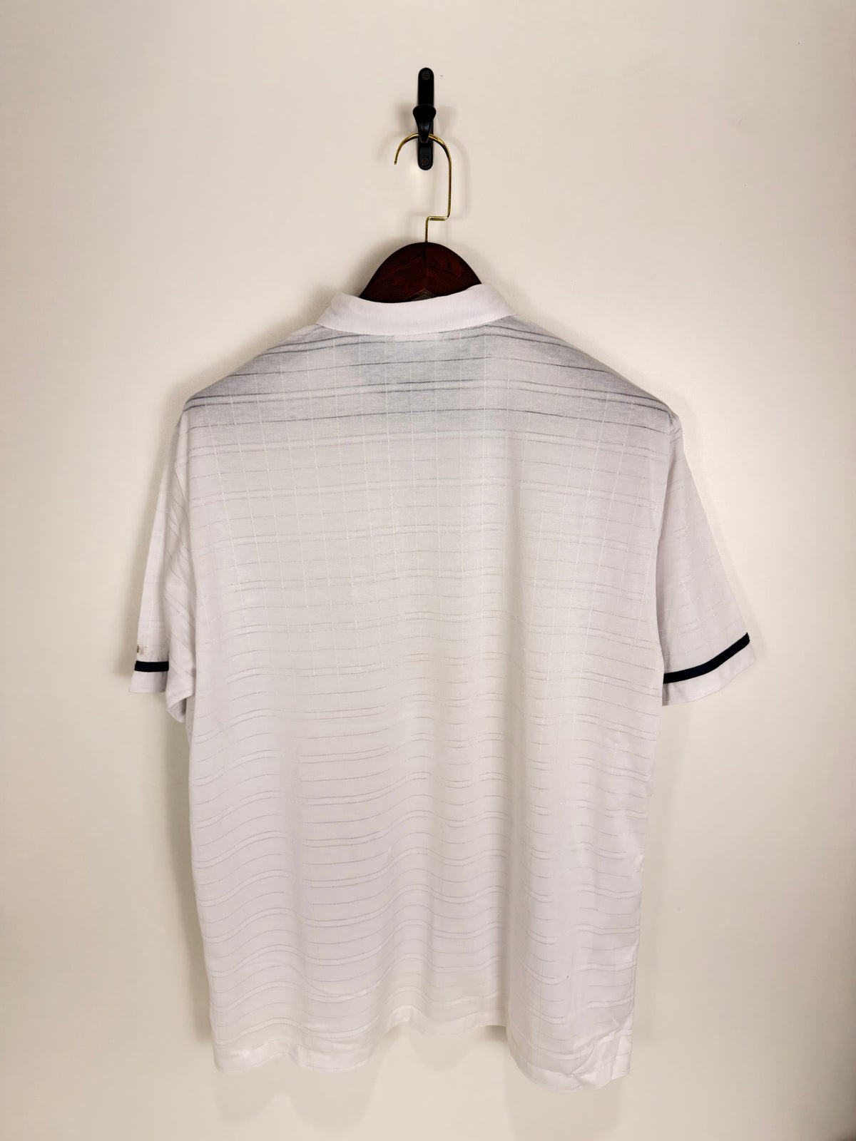 CANDA White Textured Stripe Polo | C:48 L:29