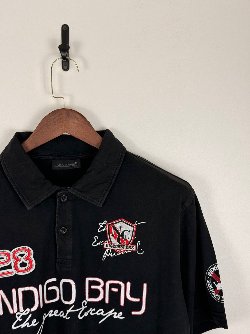 John Devin Black Indigo Bay Graphic Polo | C:44 L:29