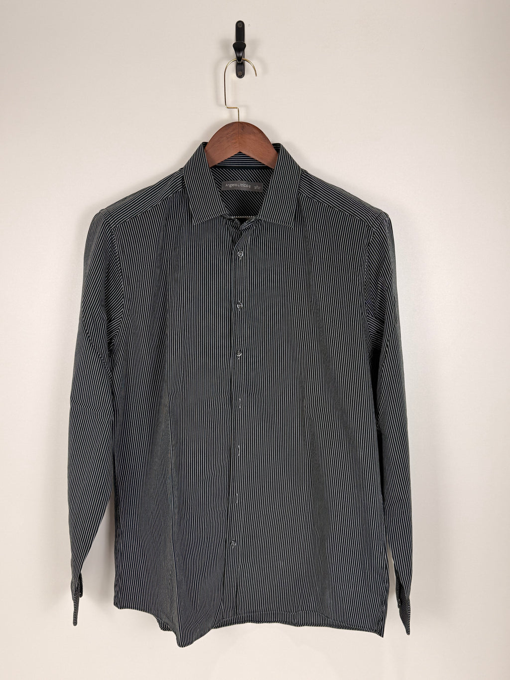 Angelo Litrico Black Pinstripe Shirt | C:46 L:30