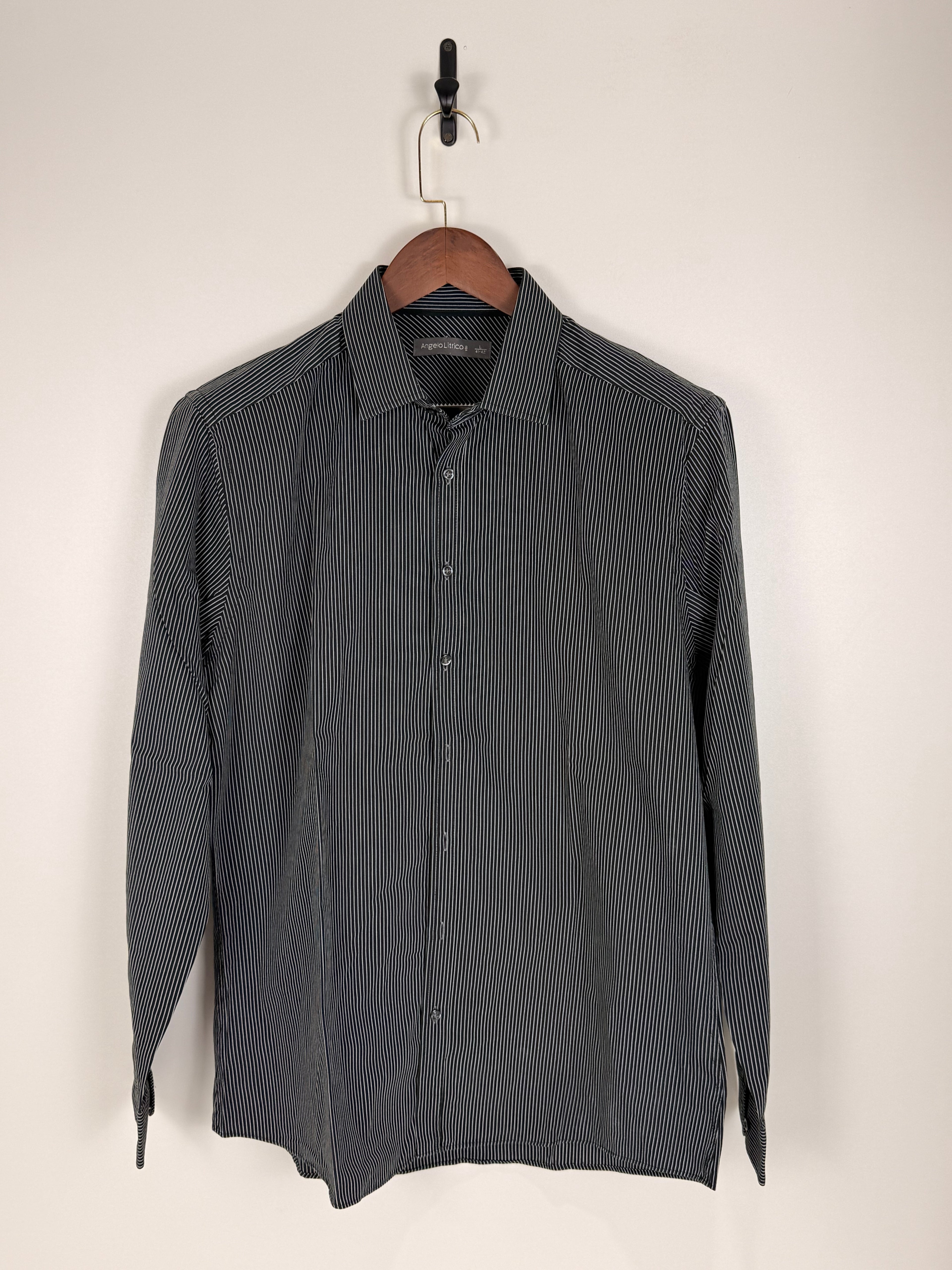 Angelo Litrico Black Pinstripe Shirt | C:46 L:30