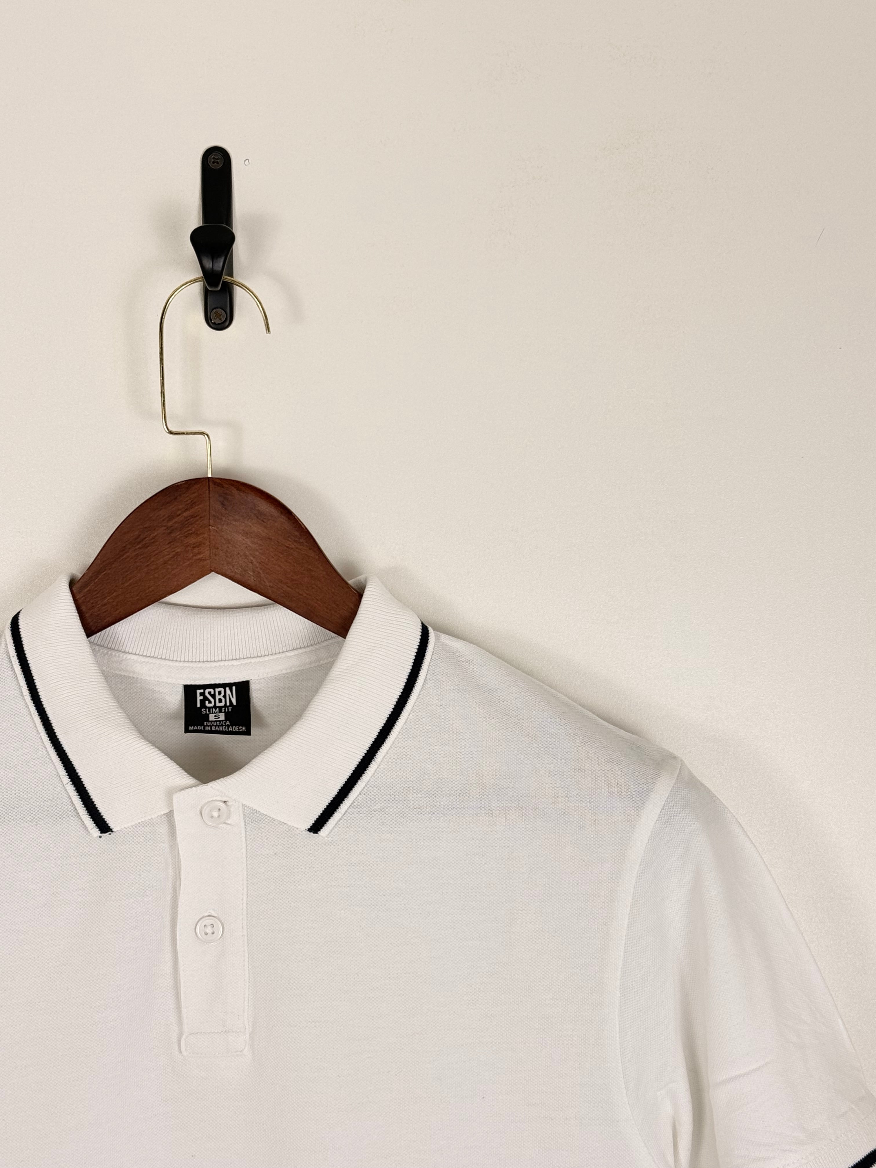 FSBN White Piped Polo Shirt | C:38 L:26