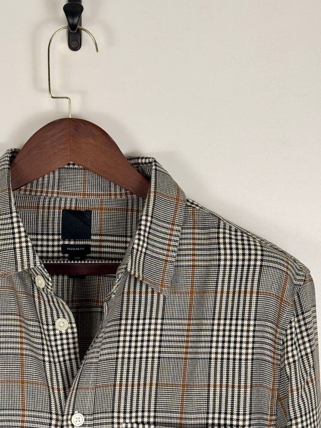 H&M Classic Grey & Brown Flannel Checkered Shirt | C:46 L:30