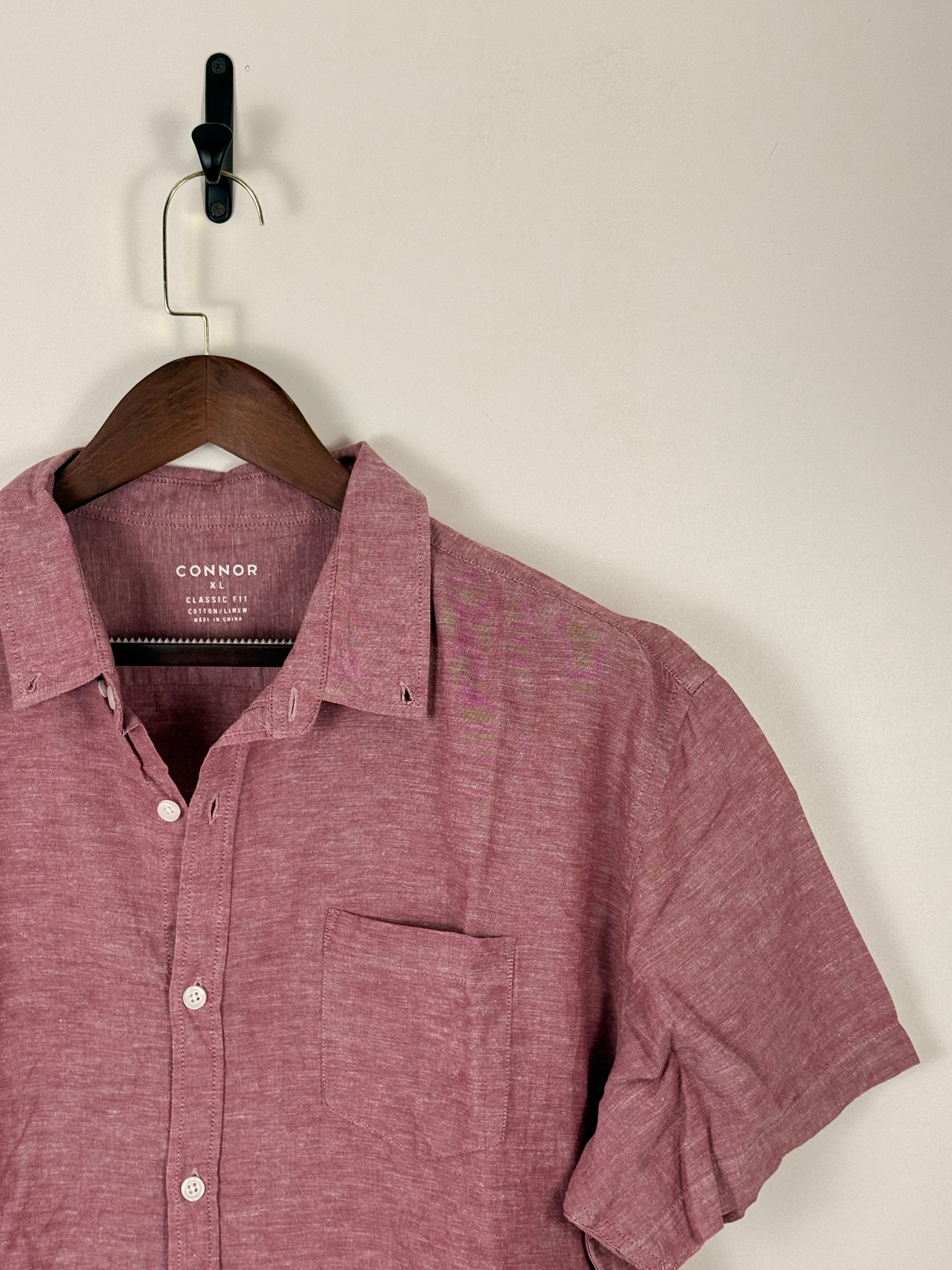 Connor Linen Blend Shirt Dusty Rose | C:52 L:30