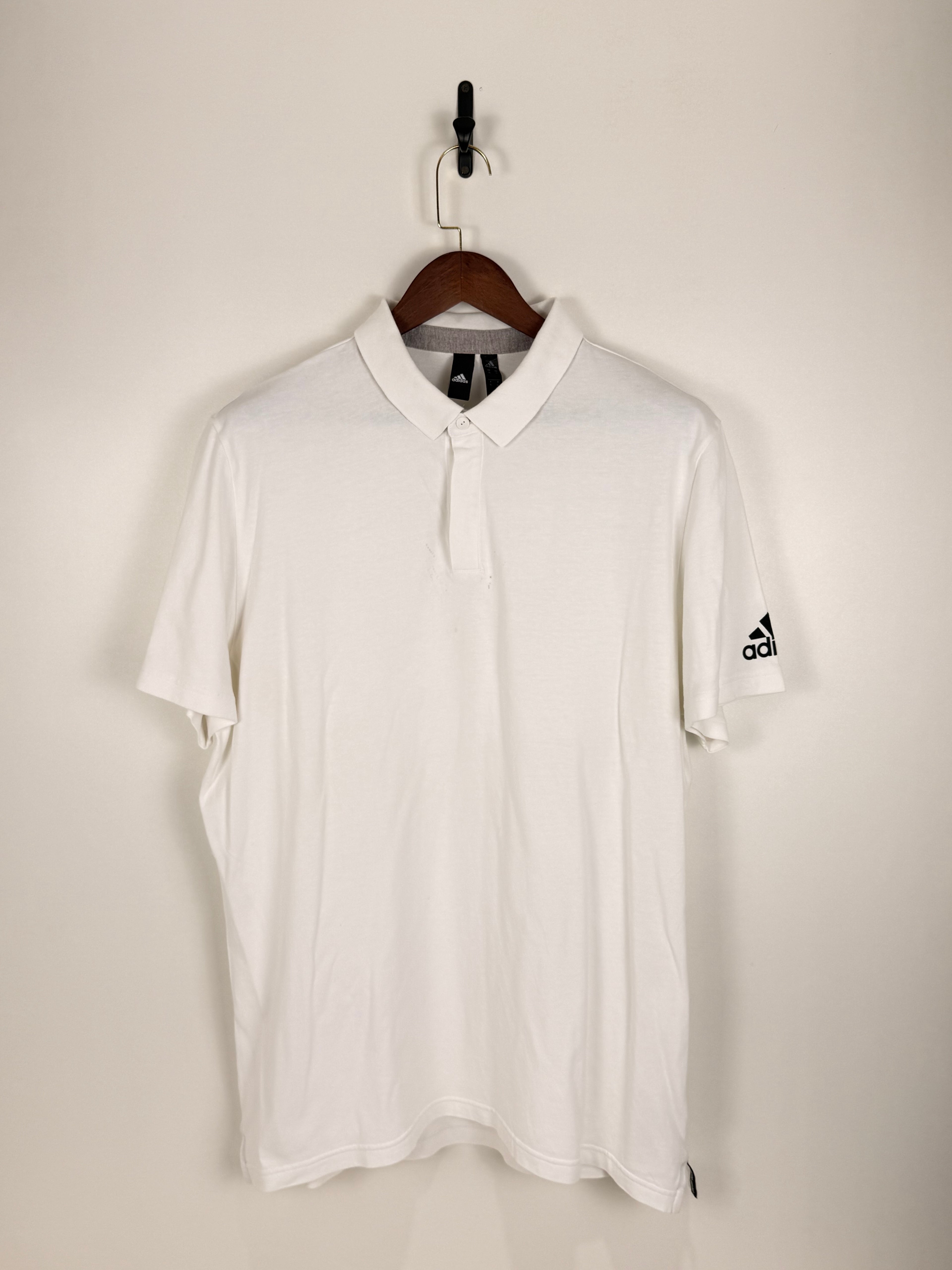 Adidas White Cotton Polo | C:48 L:31