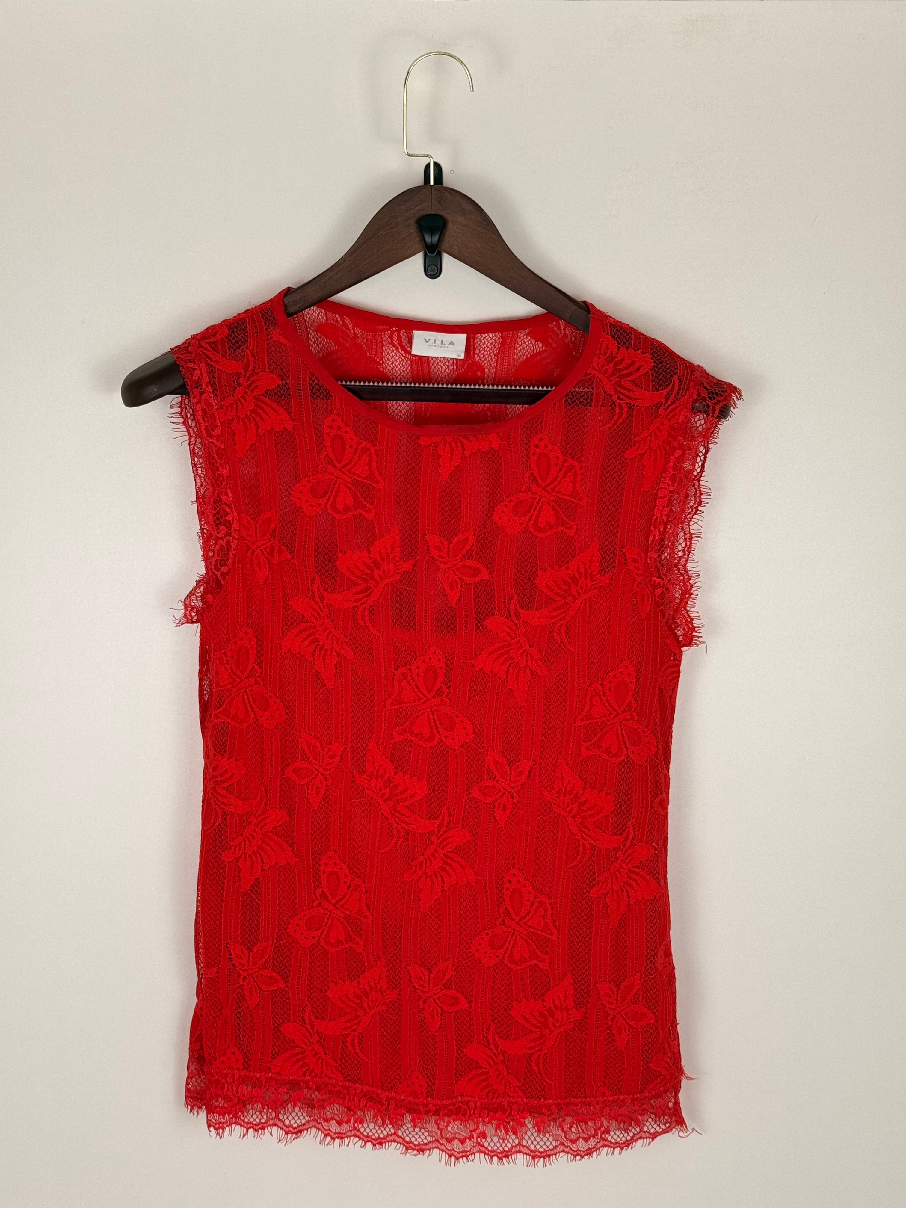 Sleeveless Lace Floral Top