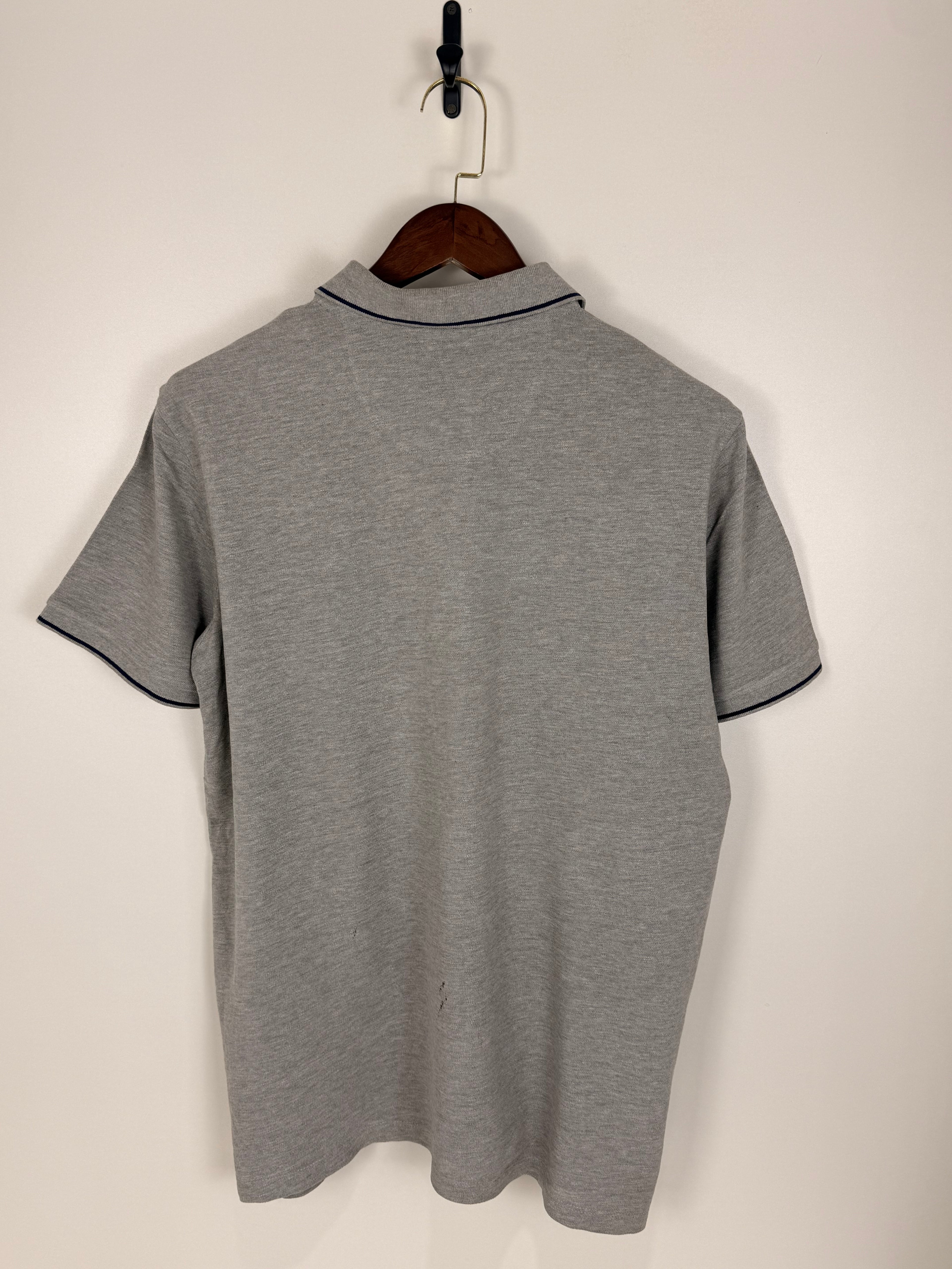 Livergy Grey Pique Polo with Navy Trim | C:46 L:29
