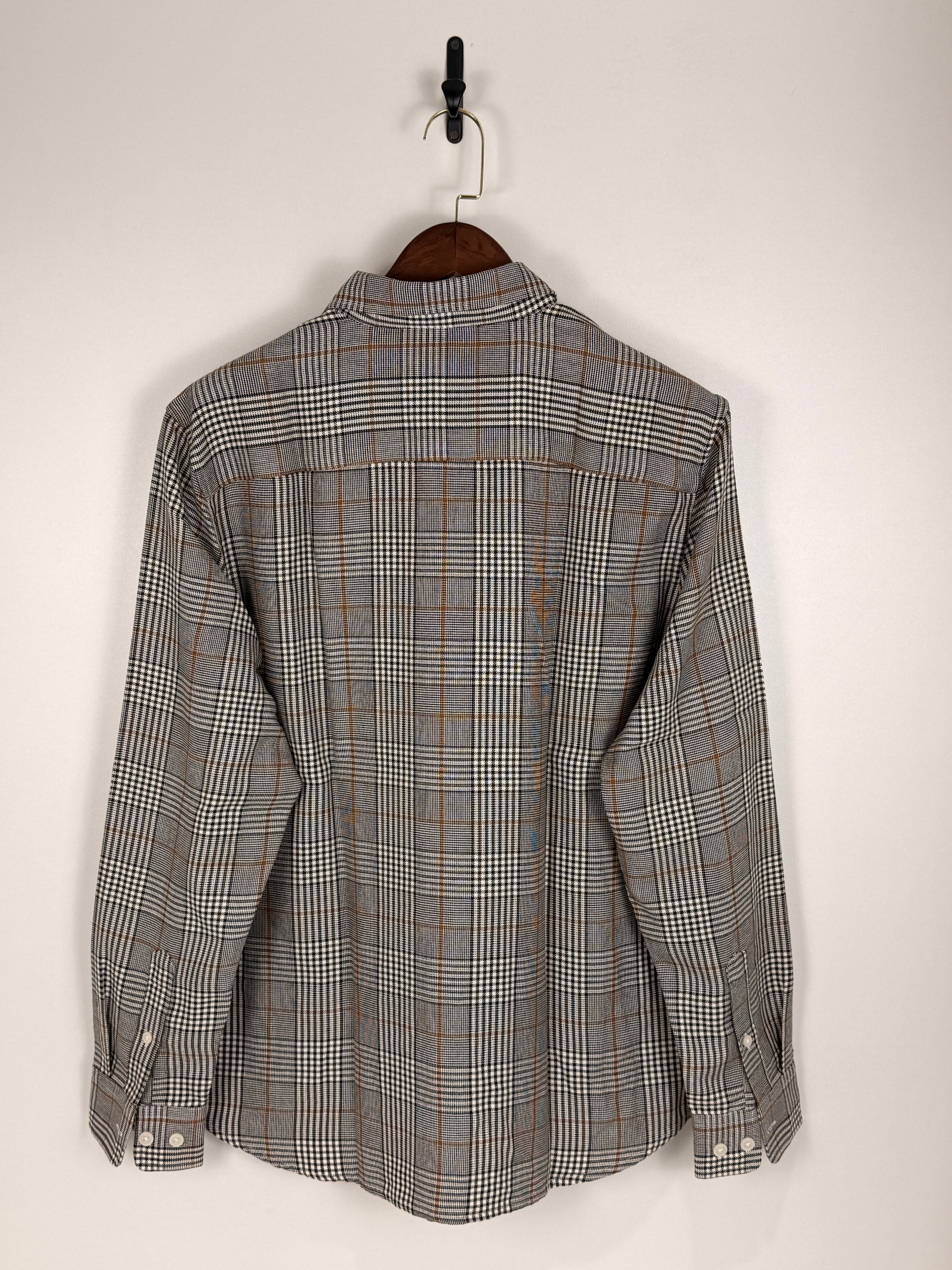 H&M Classic Grey & Brown Flannel Checkered Shirt | C:46 L:30