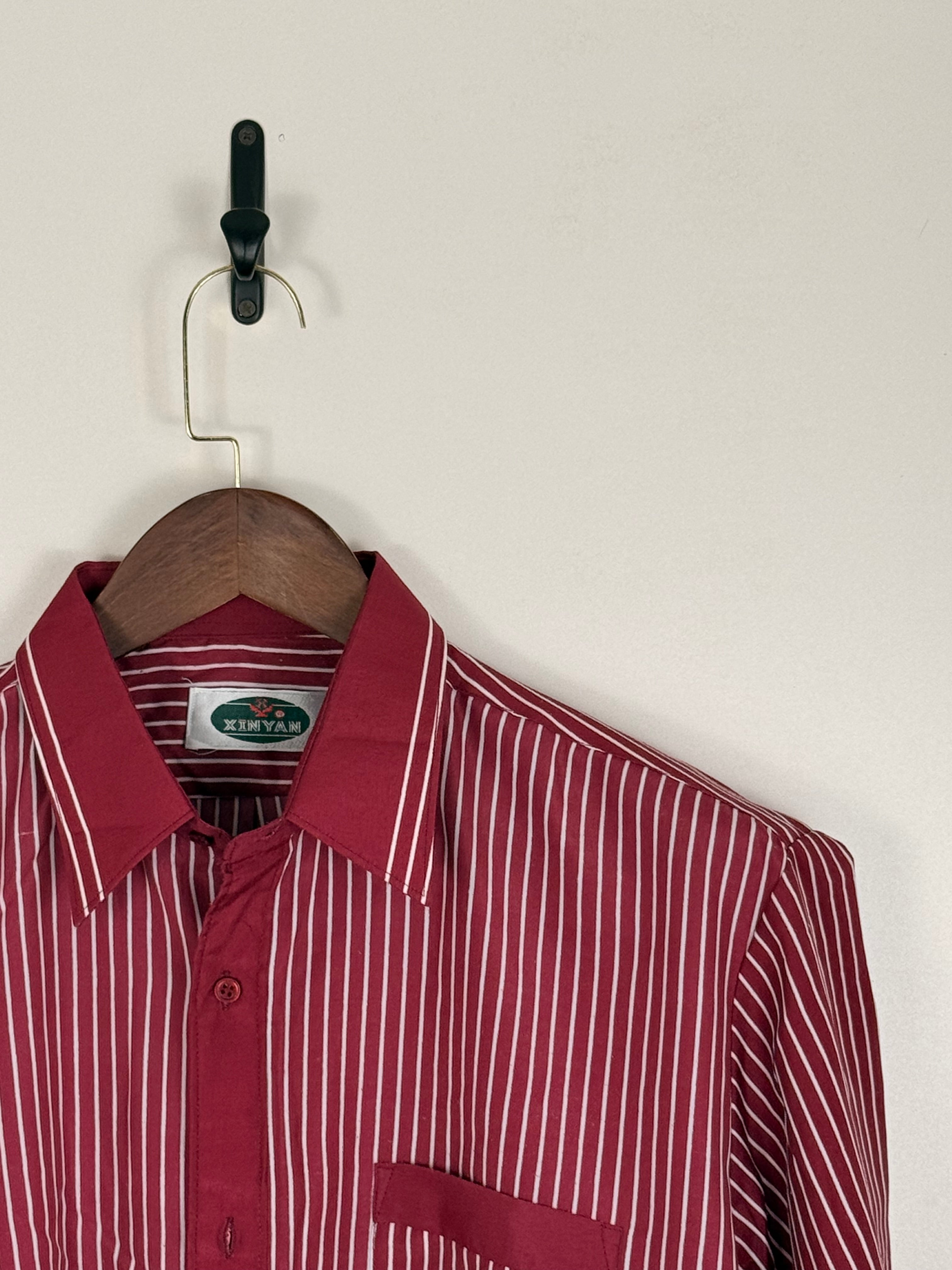 Vintage Burgundy Stripe Shirt | C:46 L:30