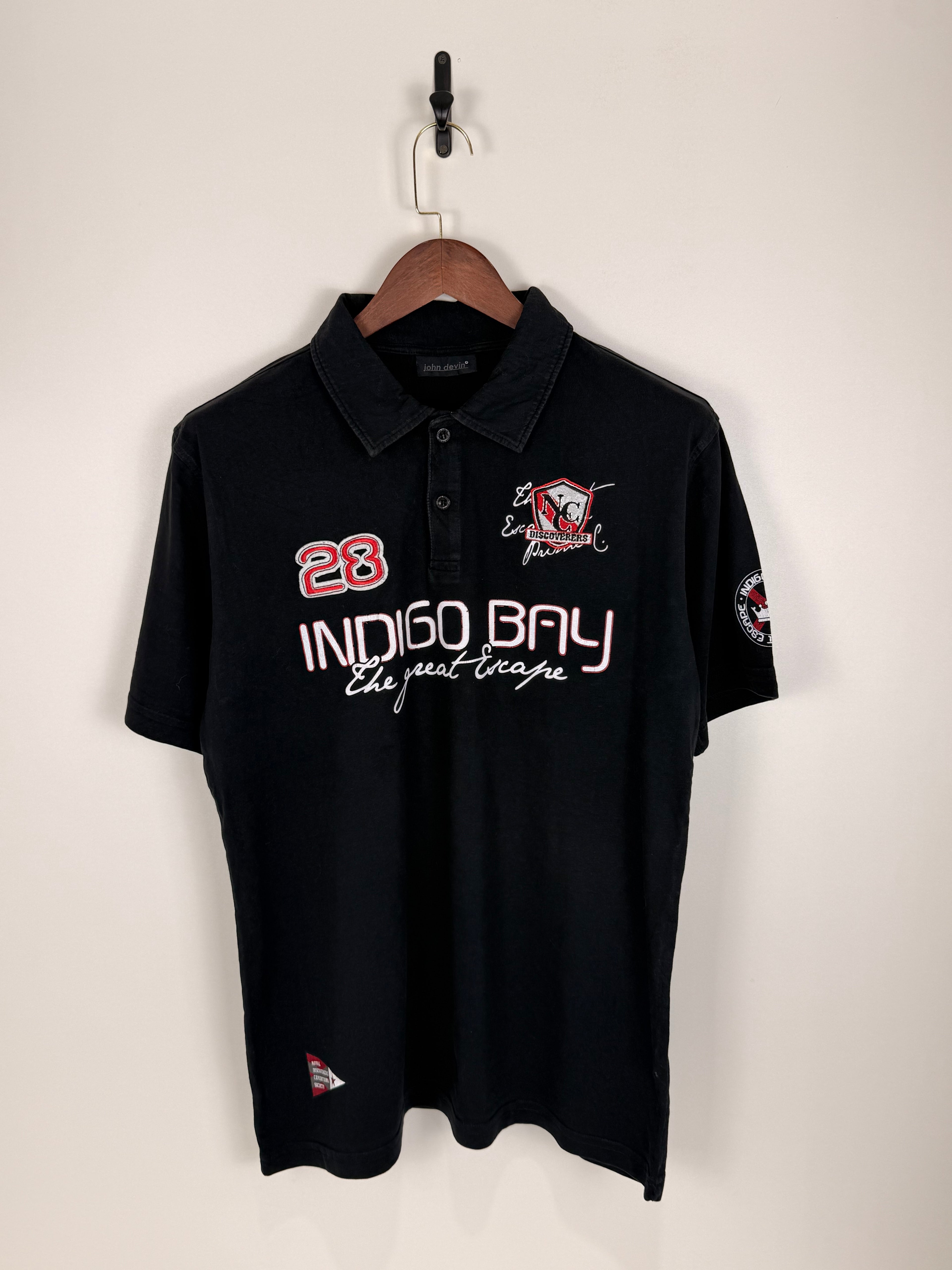 John Devin Black Indigo Bay Graphic Polo | C:44 L:29