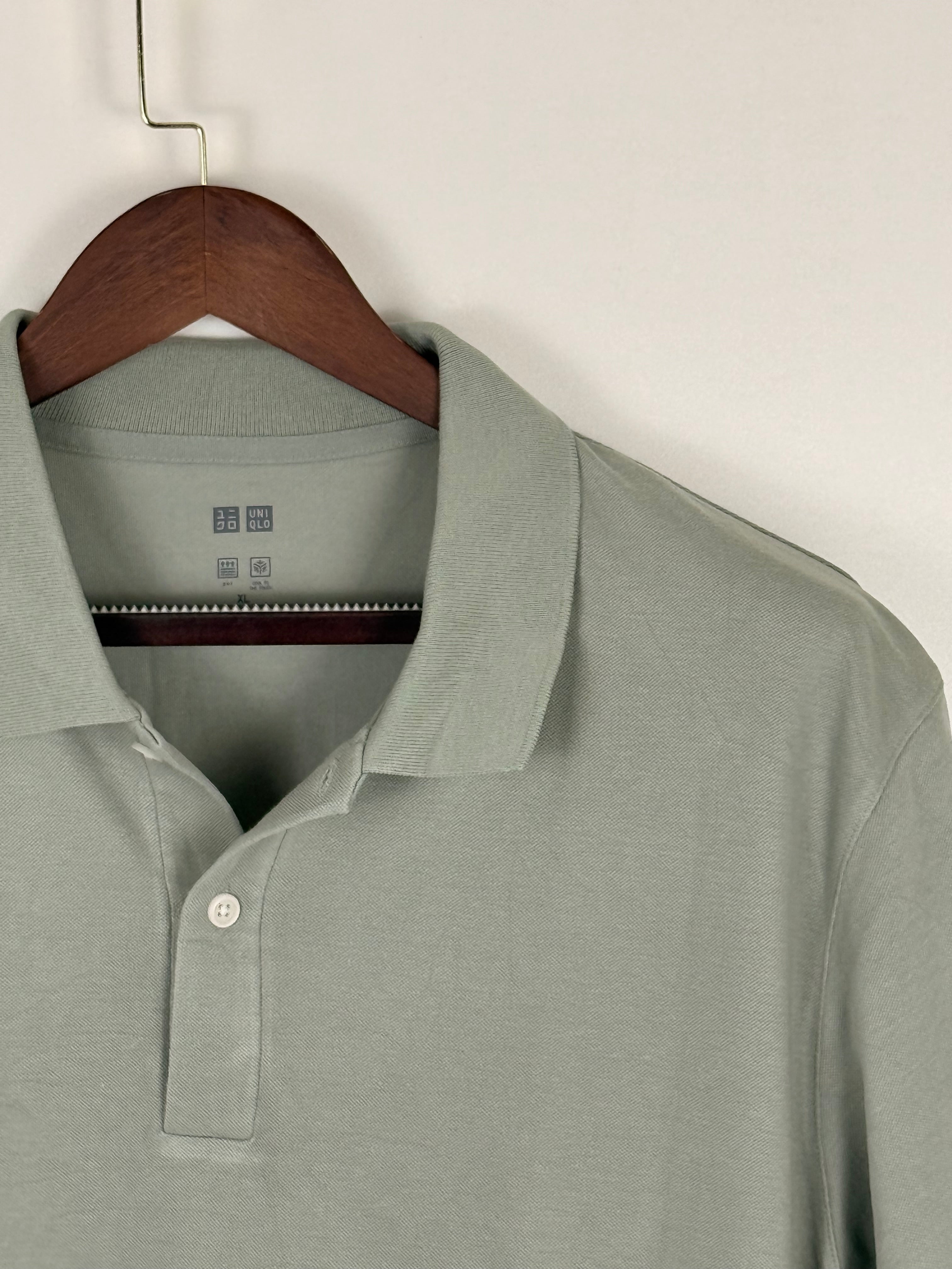 Uniqlo Mist Green Piqué Polo | C:50 L:30