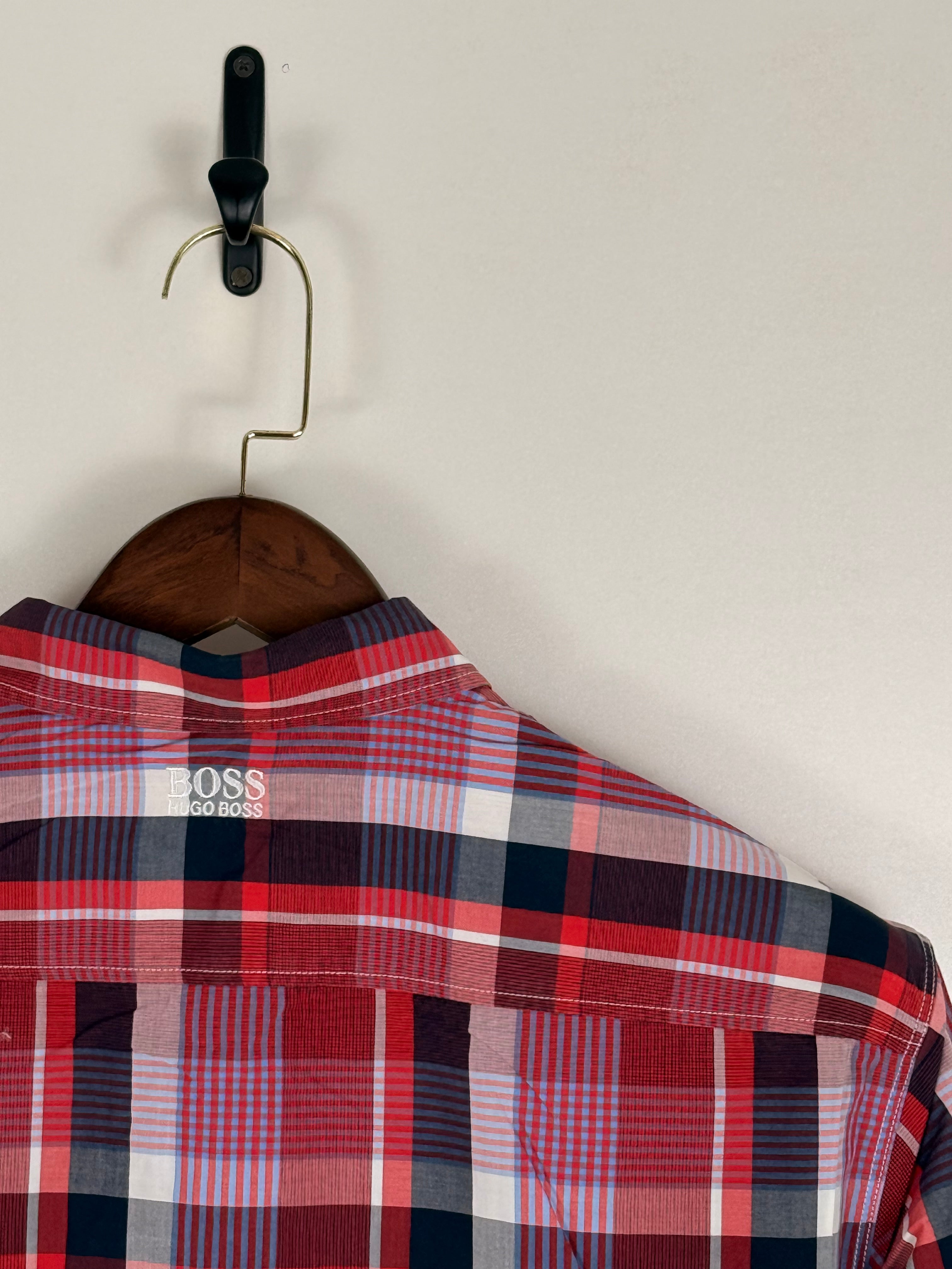 BOSS Orange Red Plaid Shirt | C:44 L:31
