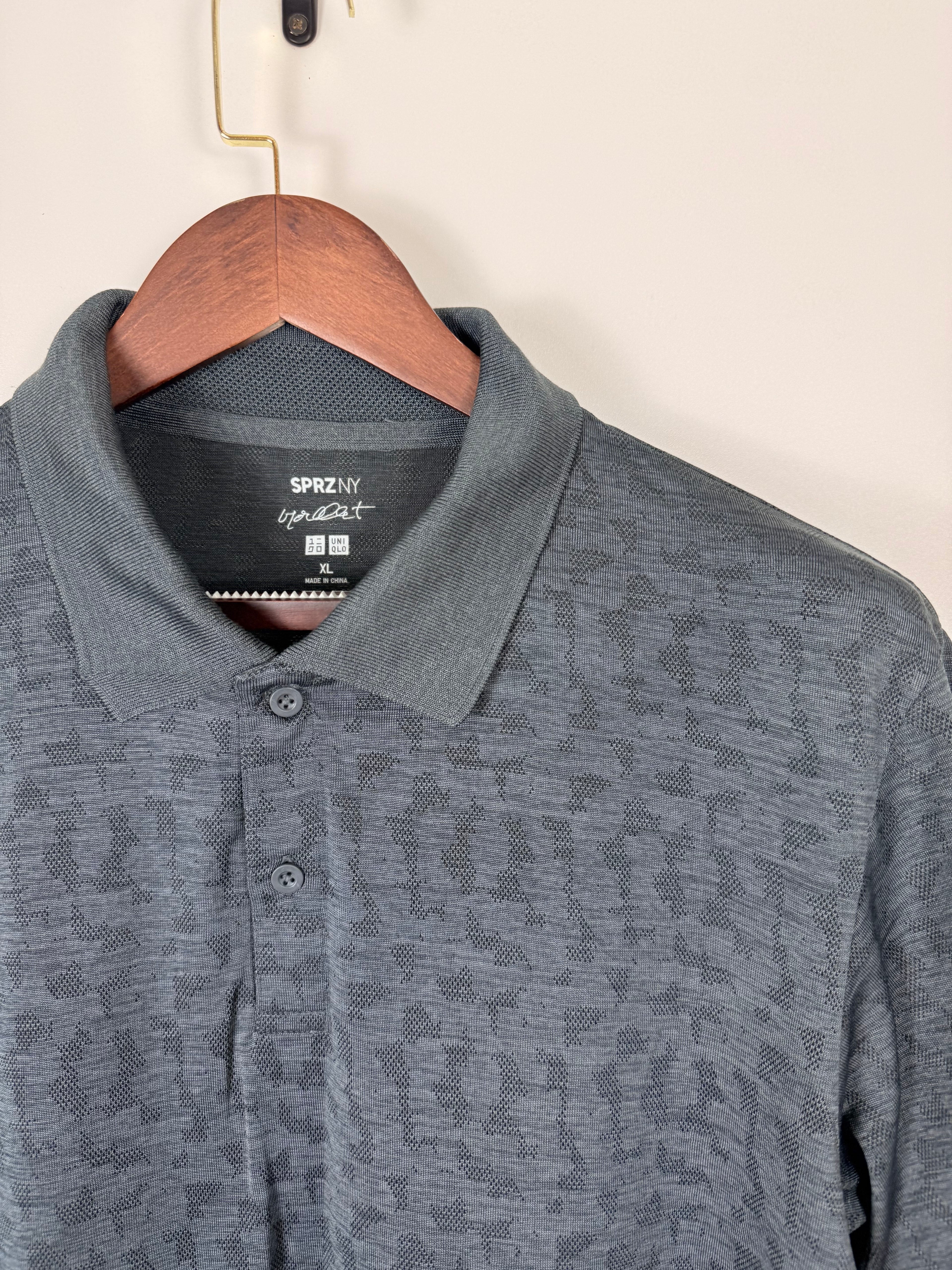 UniQlo Polo DriFit Leopard Print