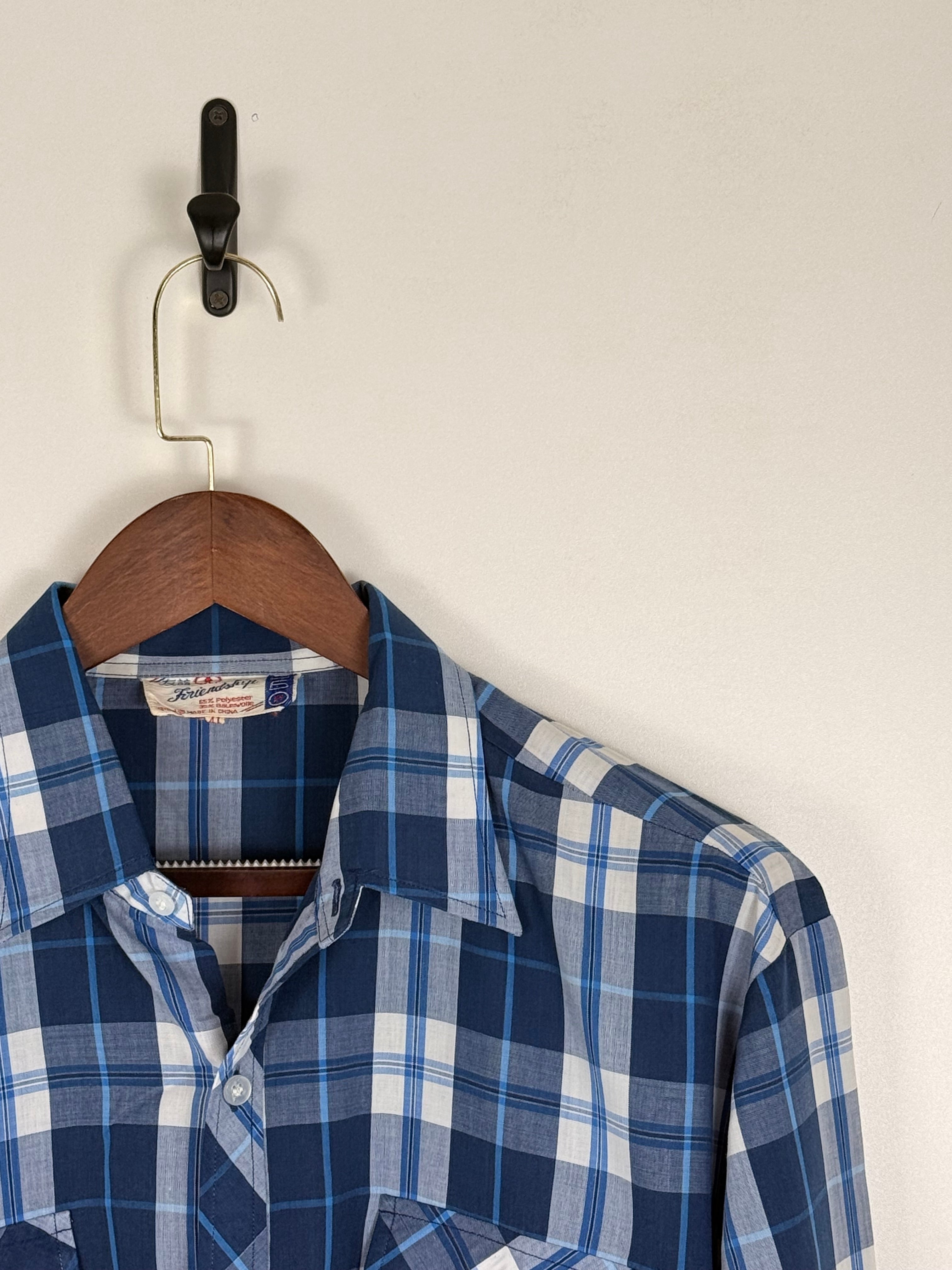 Vintage Blue Plaid Shirt | C:50 L:30
