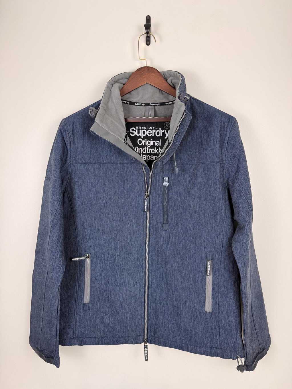 Superdry Windtrekker Fleece-Lined Softshell Jacket – Blue – 2XL