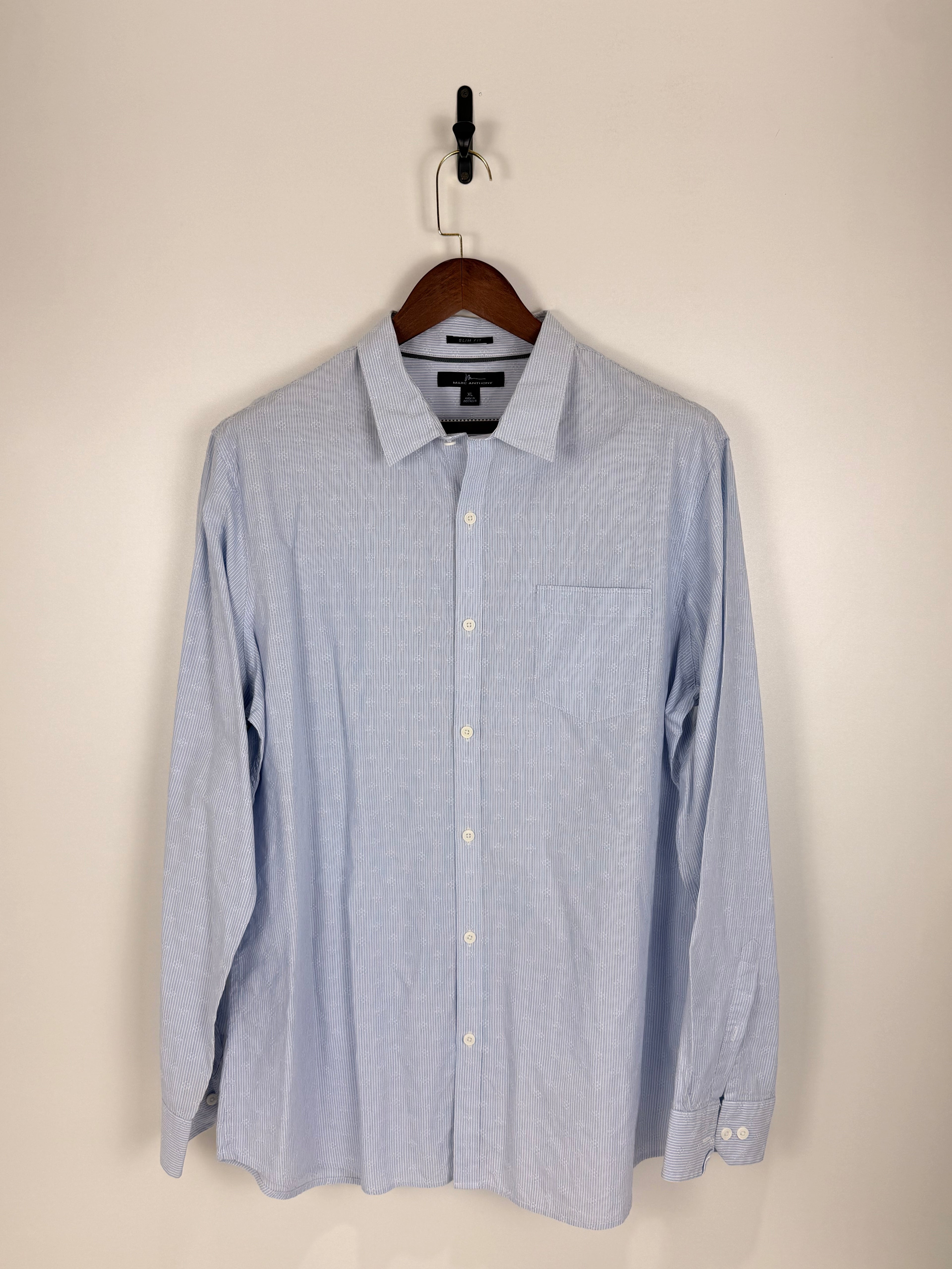 Marc Anthony Light Blue Pinstripe Shirt | C:50 L:32