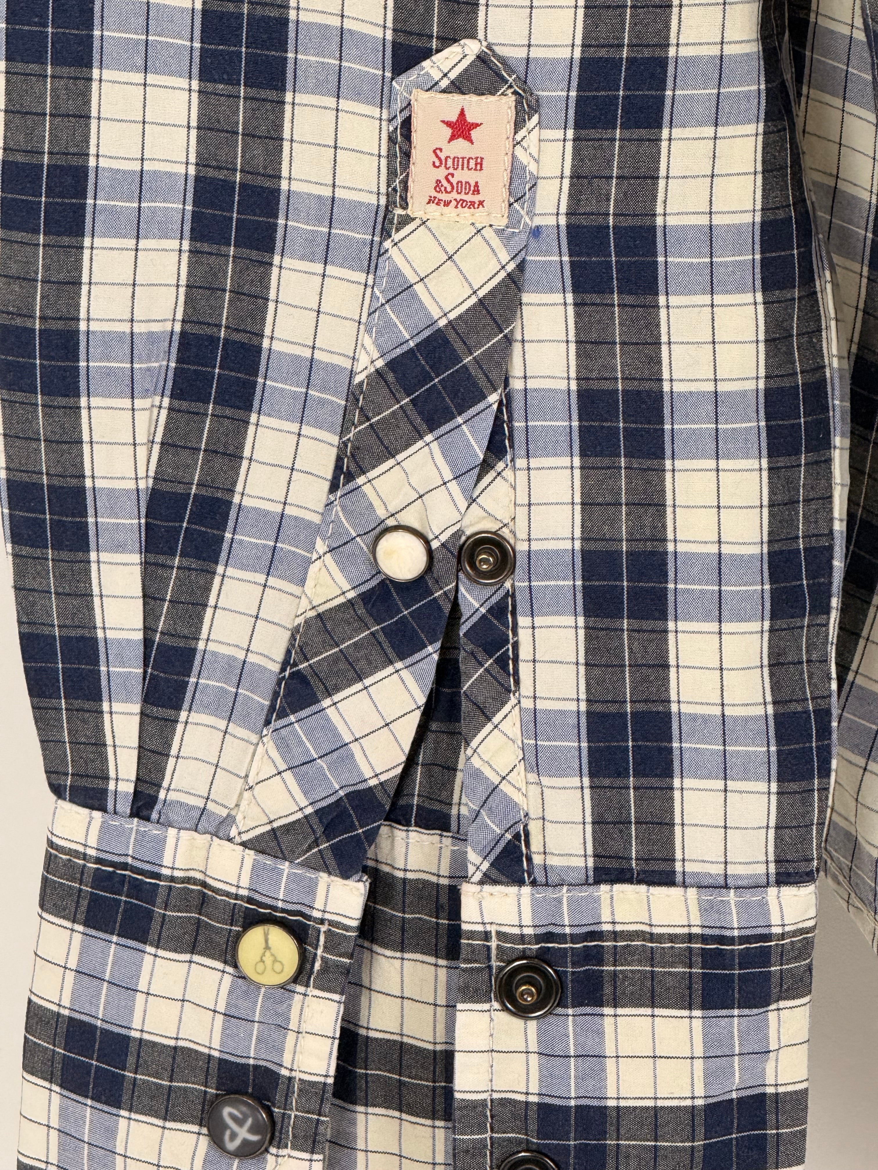 Scotch & Soda Vintage Plaid Patchwork Shirt | C:40 L:28