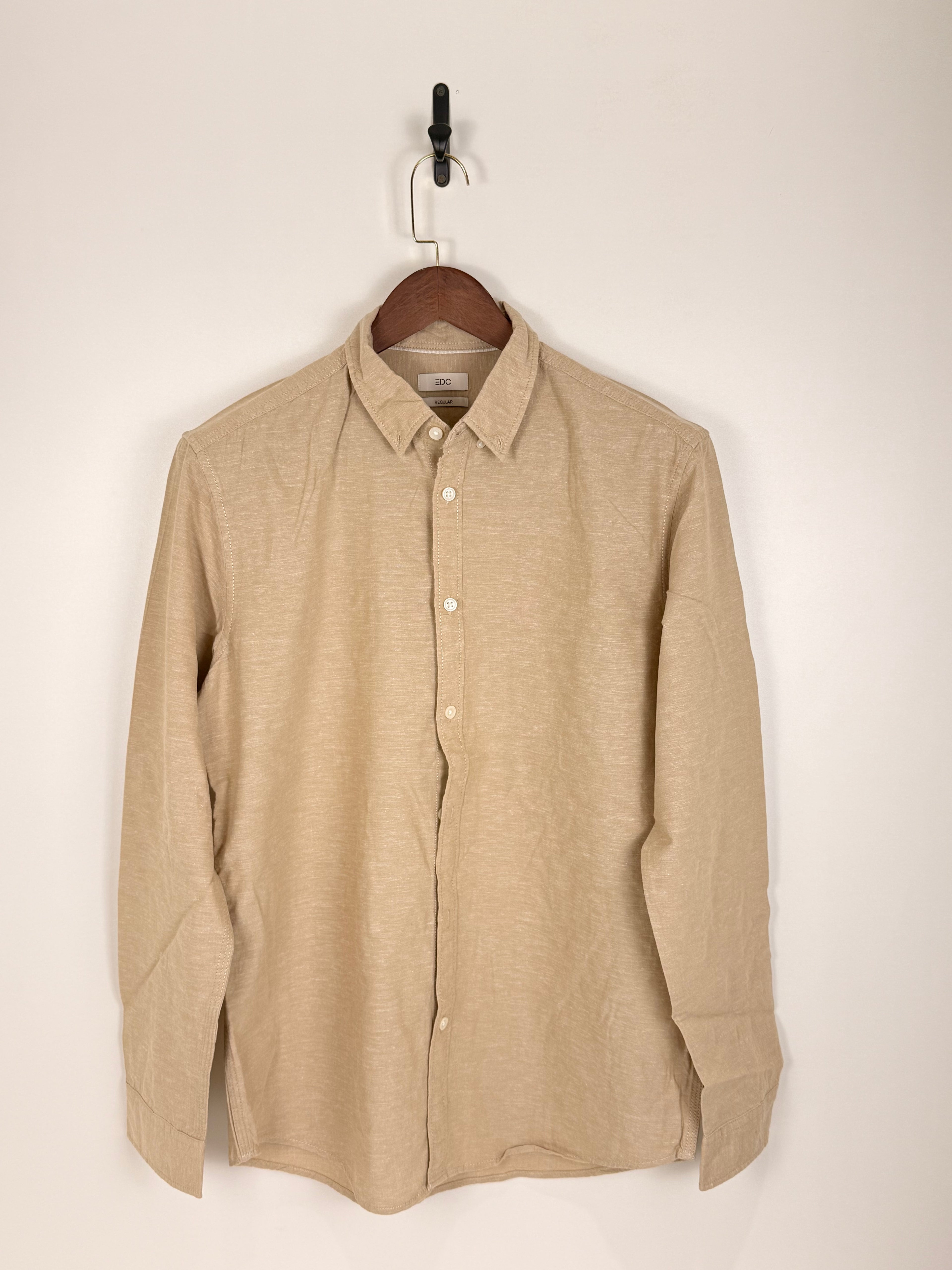 EDC Beige Textured Button-Down Shirt | C:46 L:30