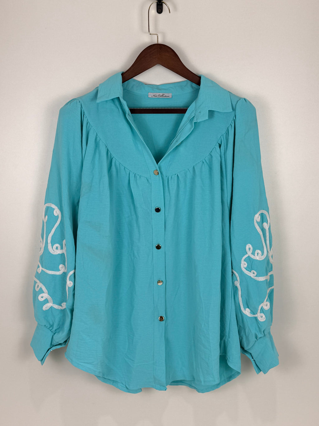 Embroidered Button Blouse