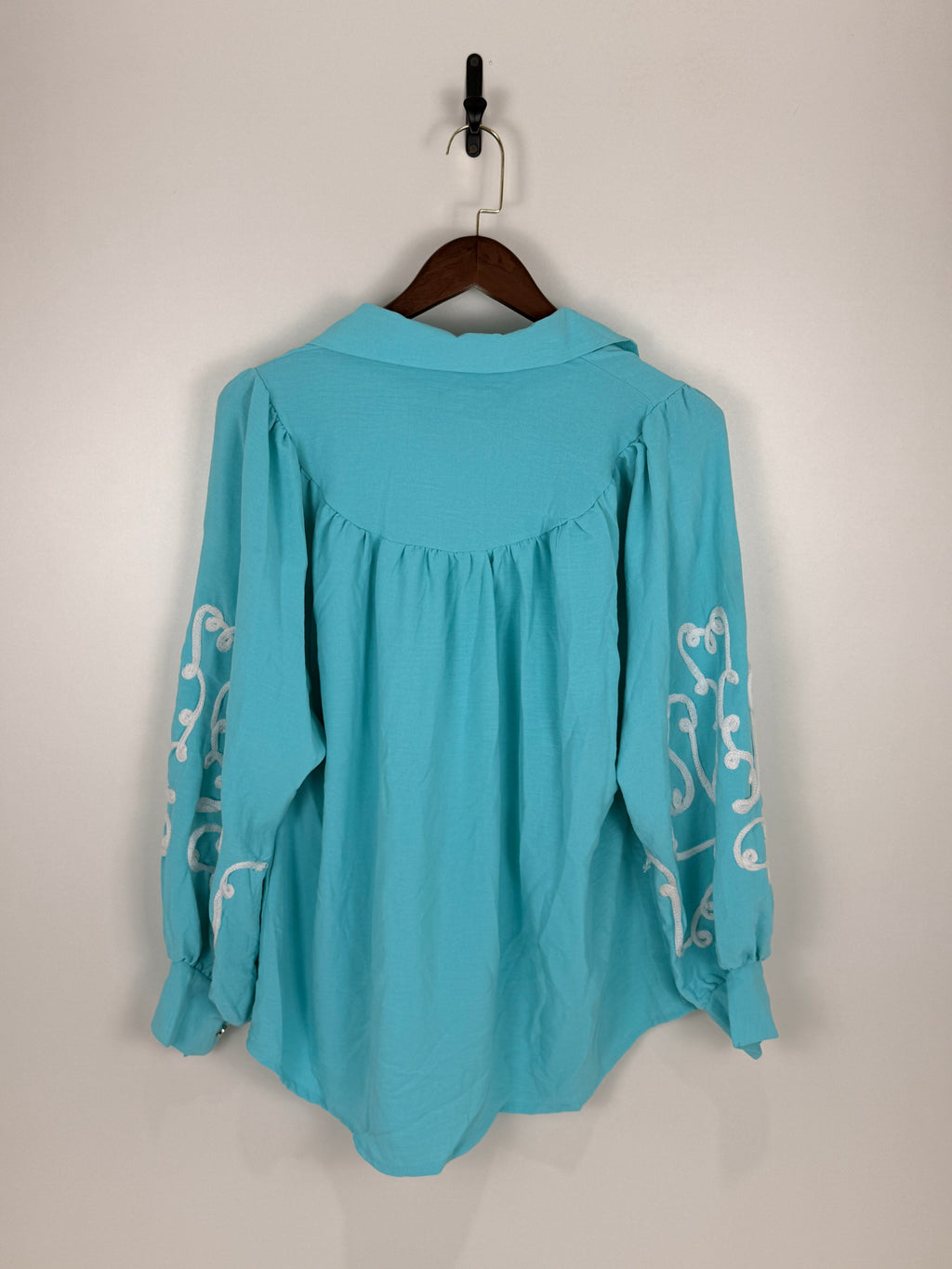 Embroidered Button Blouse