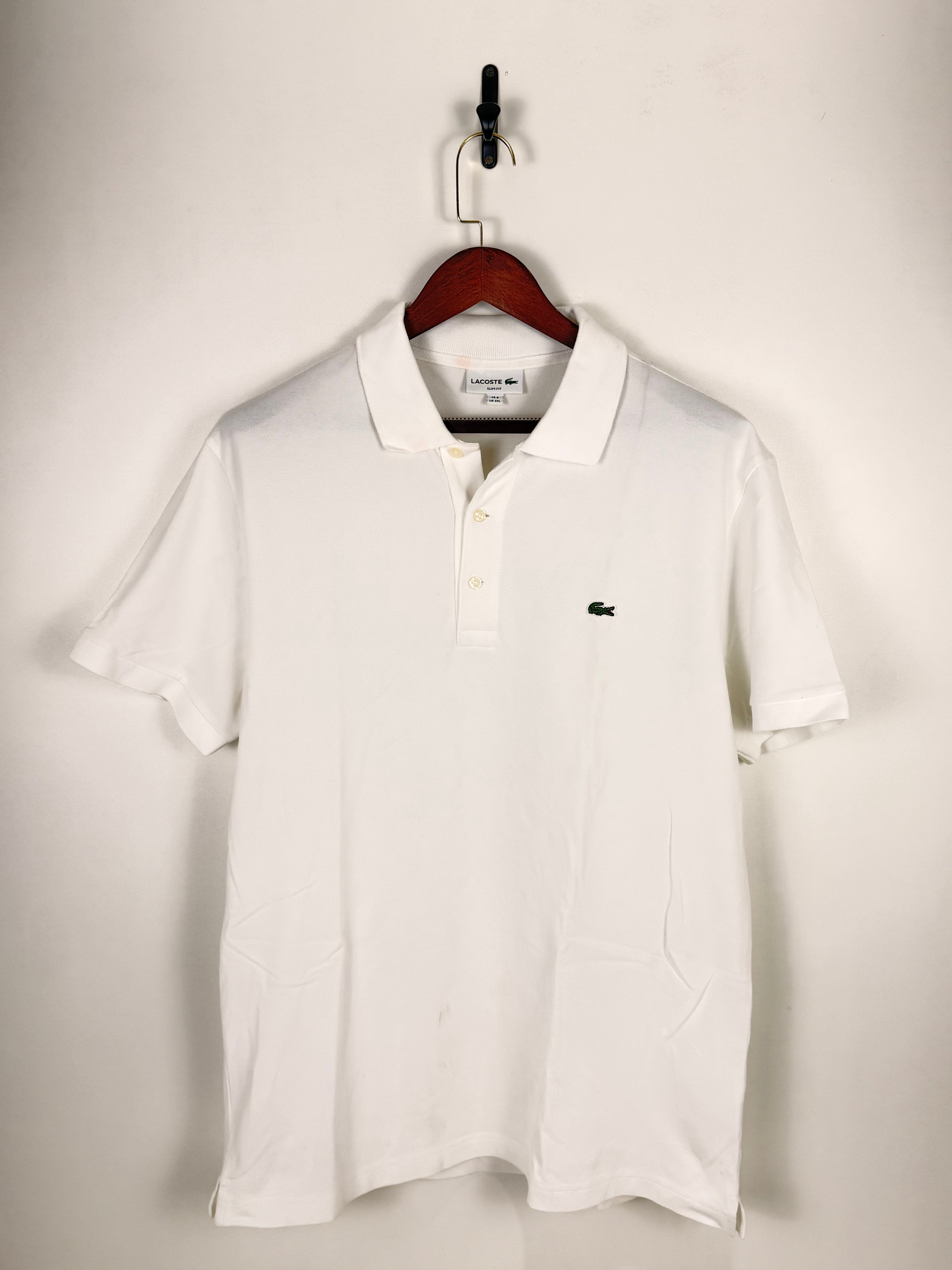 Lacoste White Slim Fit Polo | C:45 L:30
