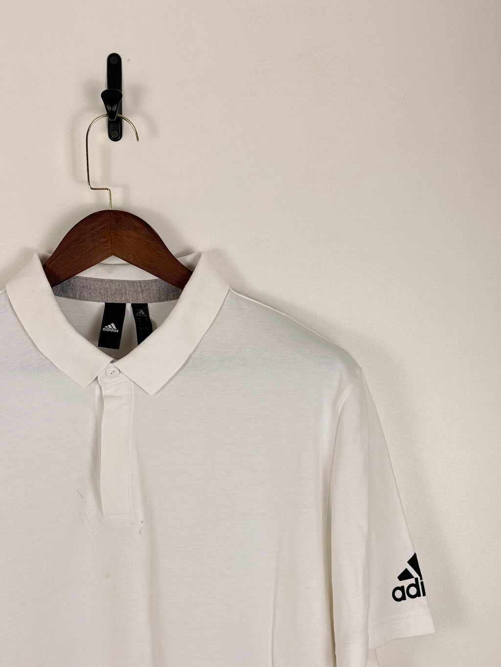 Adidas White Cotton Polo | C:48 L:31