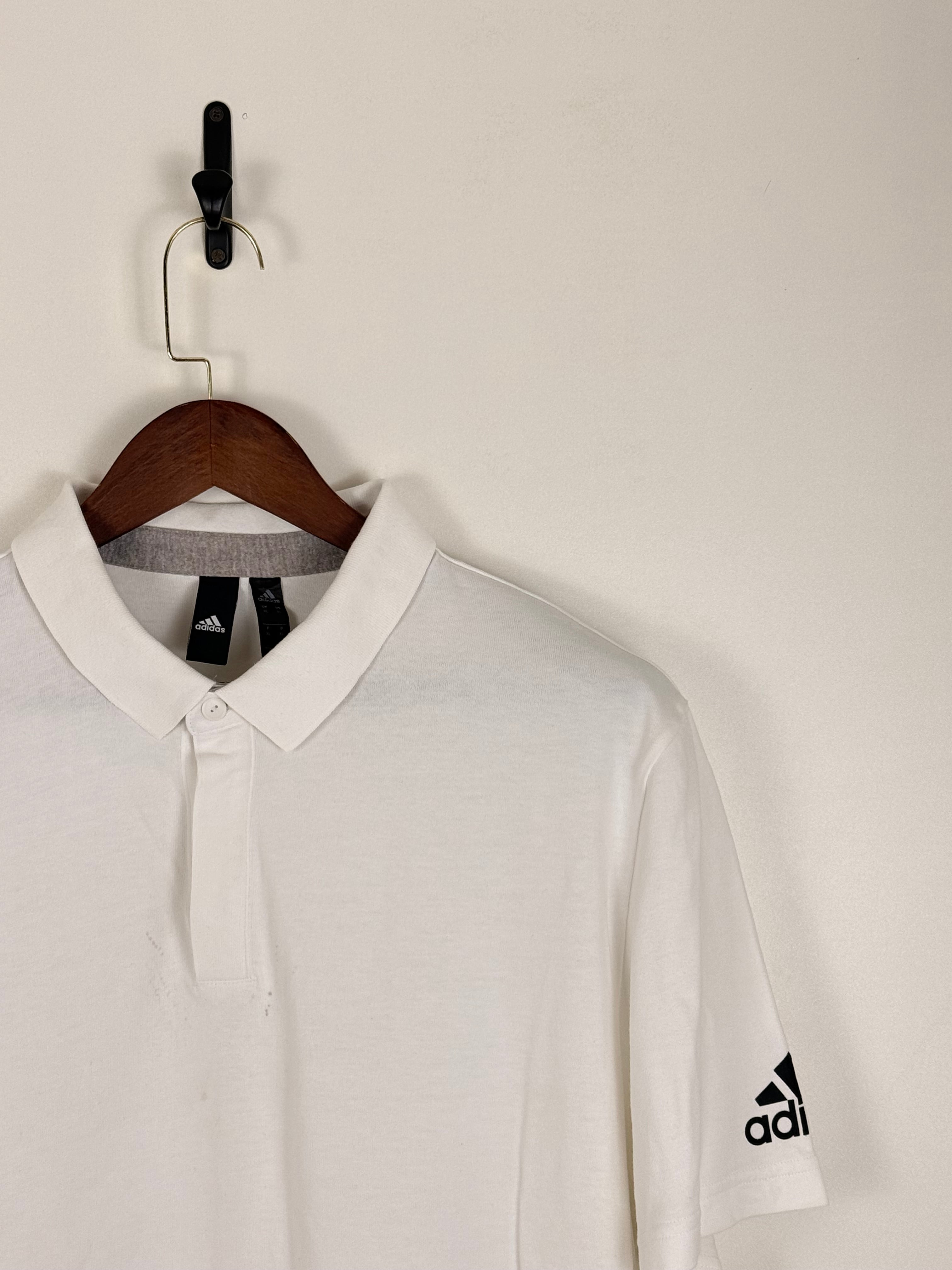 Adidas White Cotton Polo | C:48 L:31