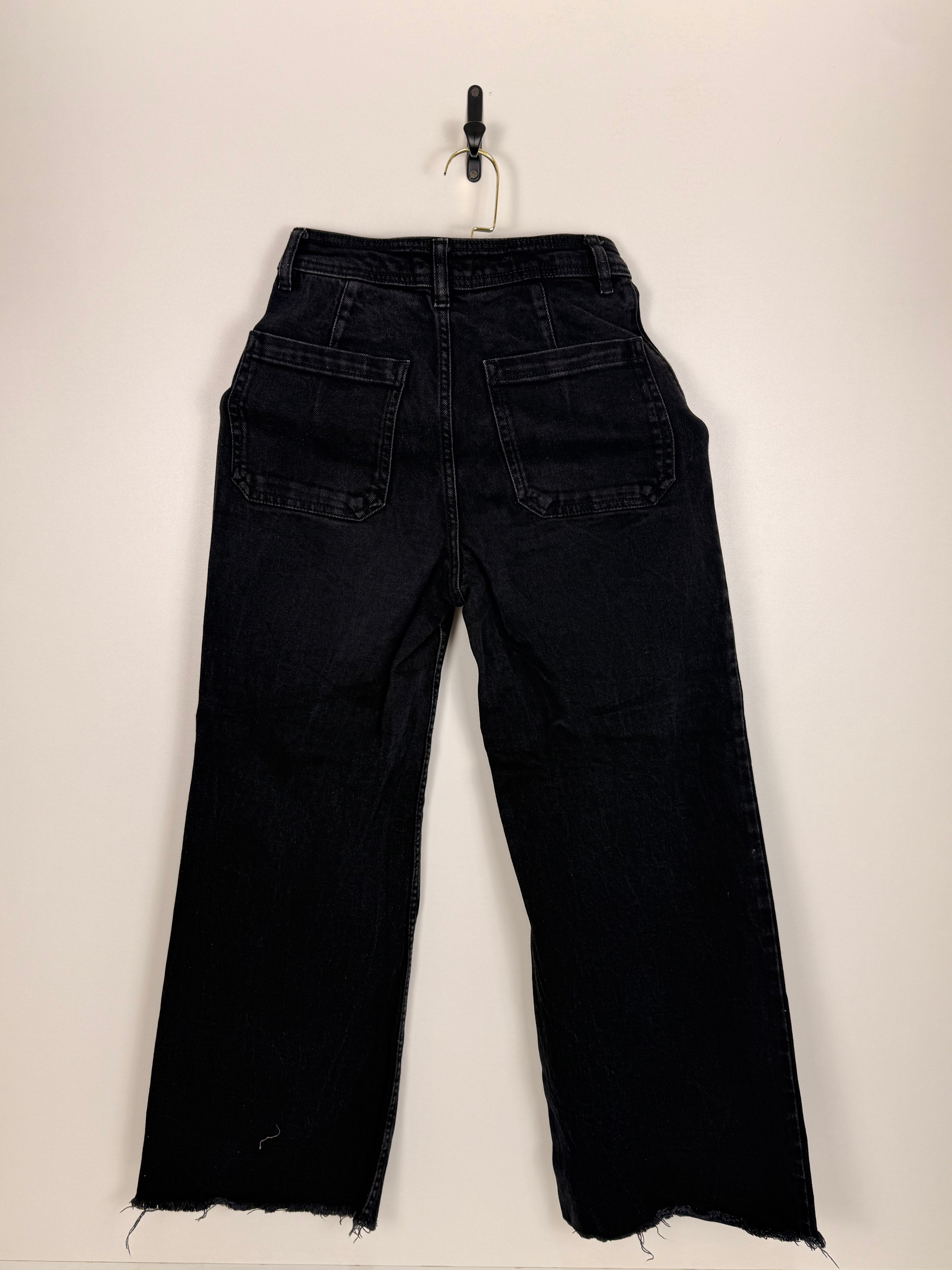 Mango High Waist Wide Leg Cropped Jeans