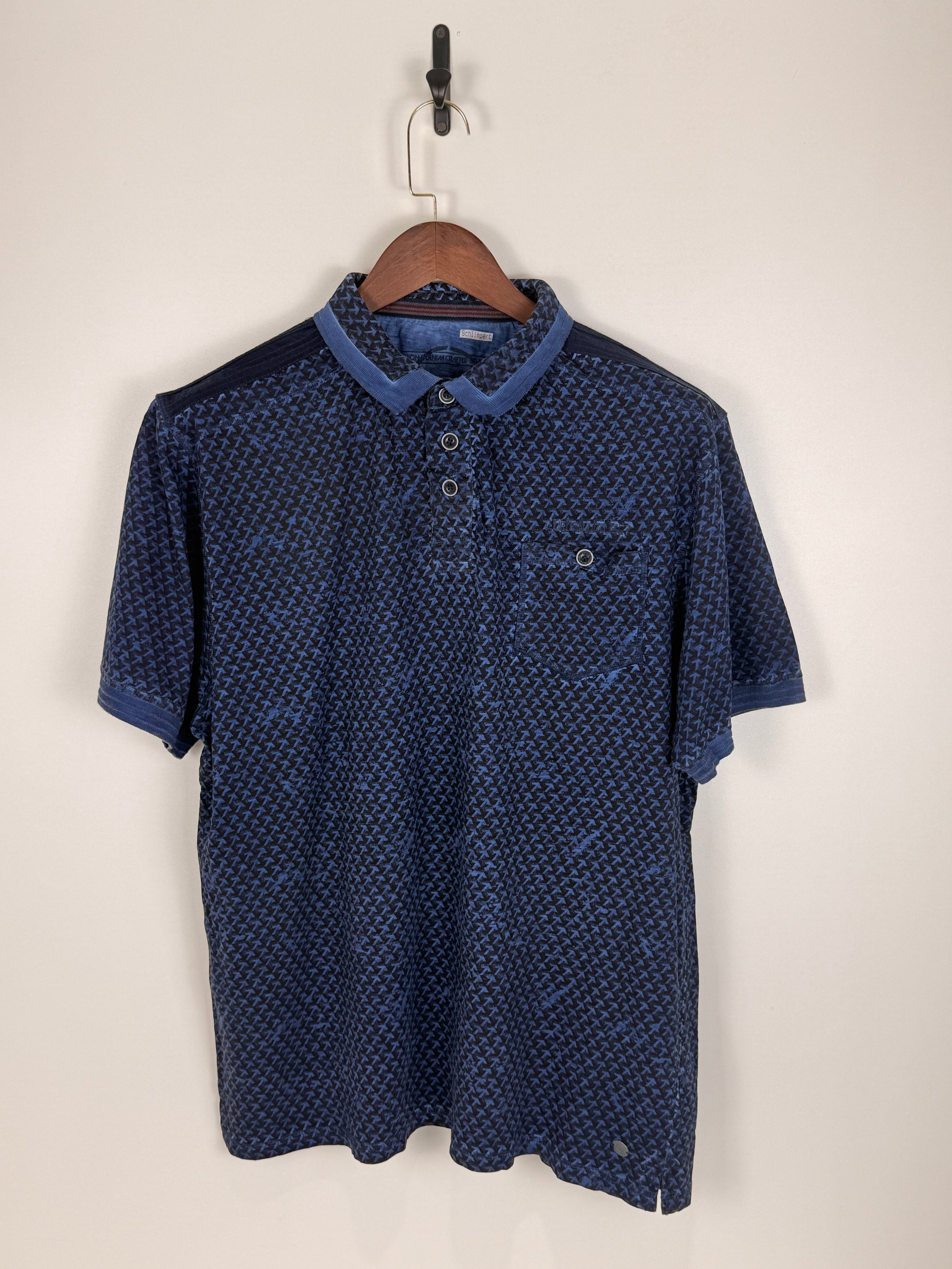 Tom Tompson Navy Monogram Polo |C:48 L:28