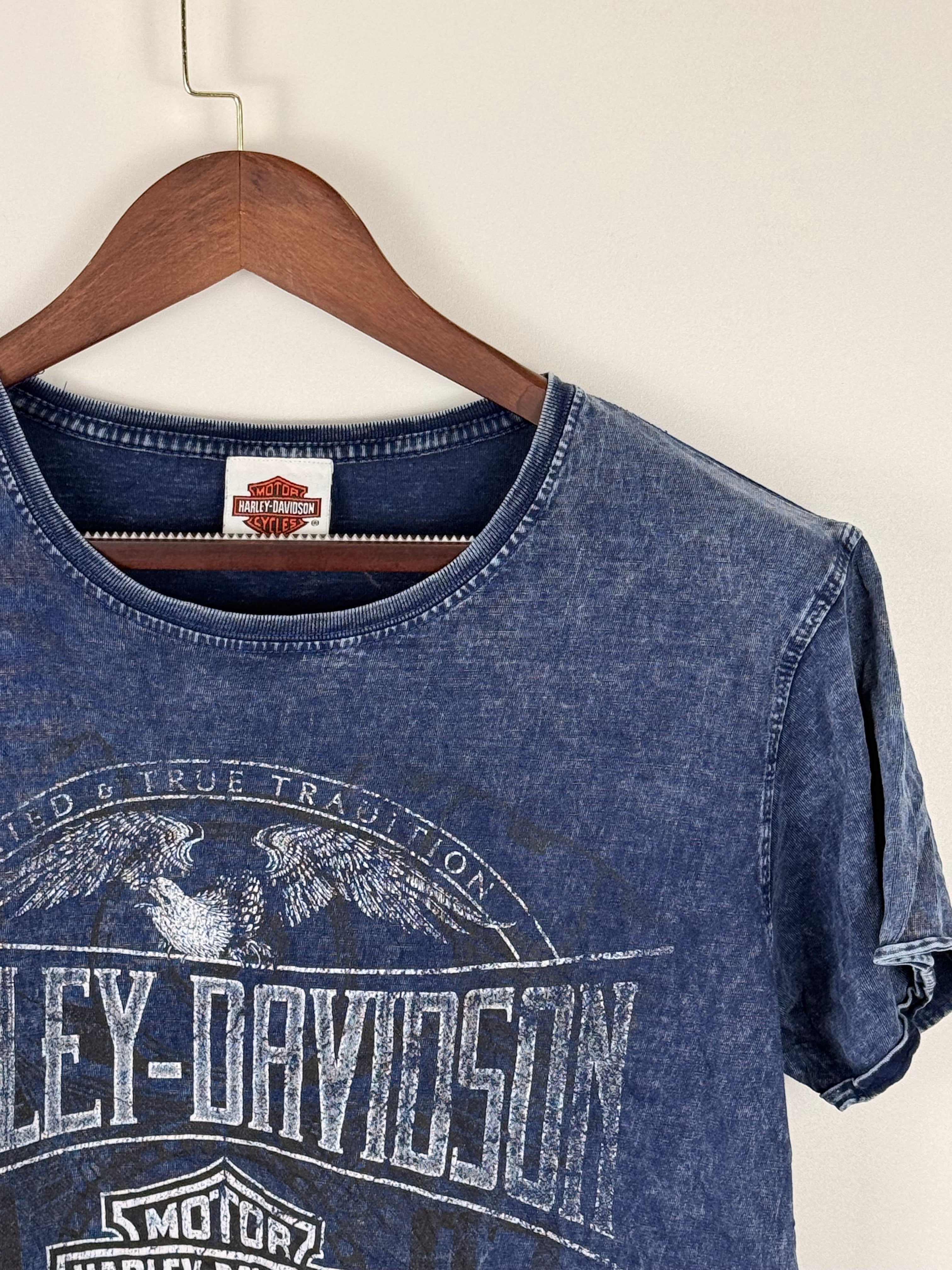 Harley-Davidson Graphic Tee - Navy Acid Wash | Chest: 40 Length: 29