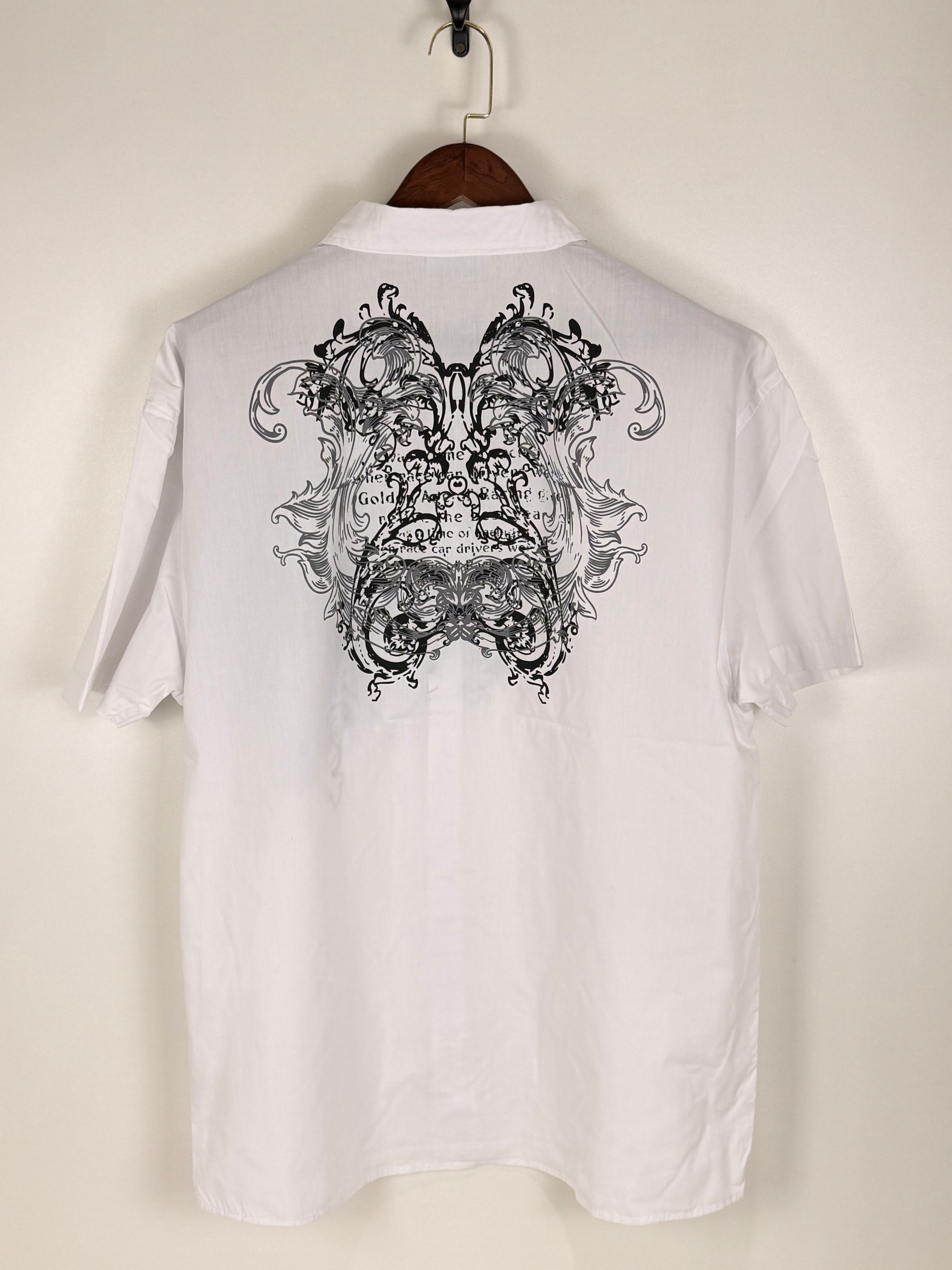 Okayy White Graphic Print Short-Sleeve Shirt | C:48 L:30