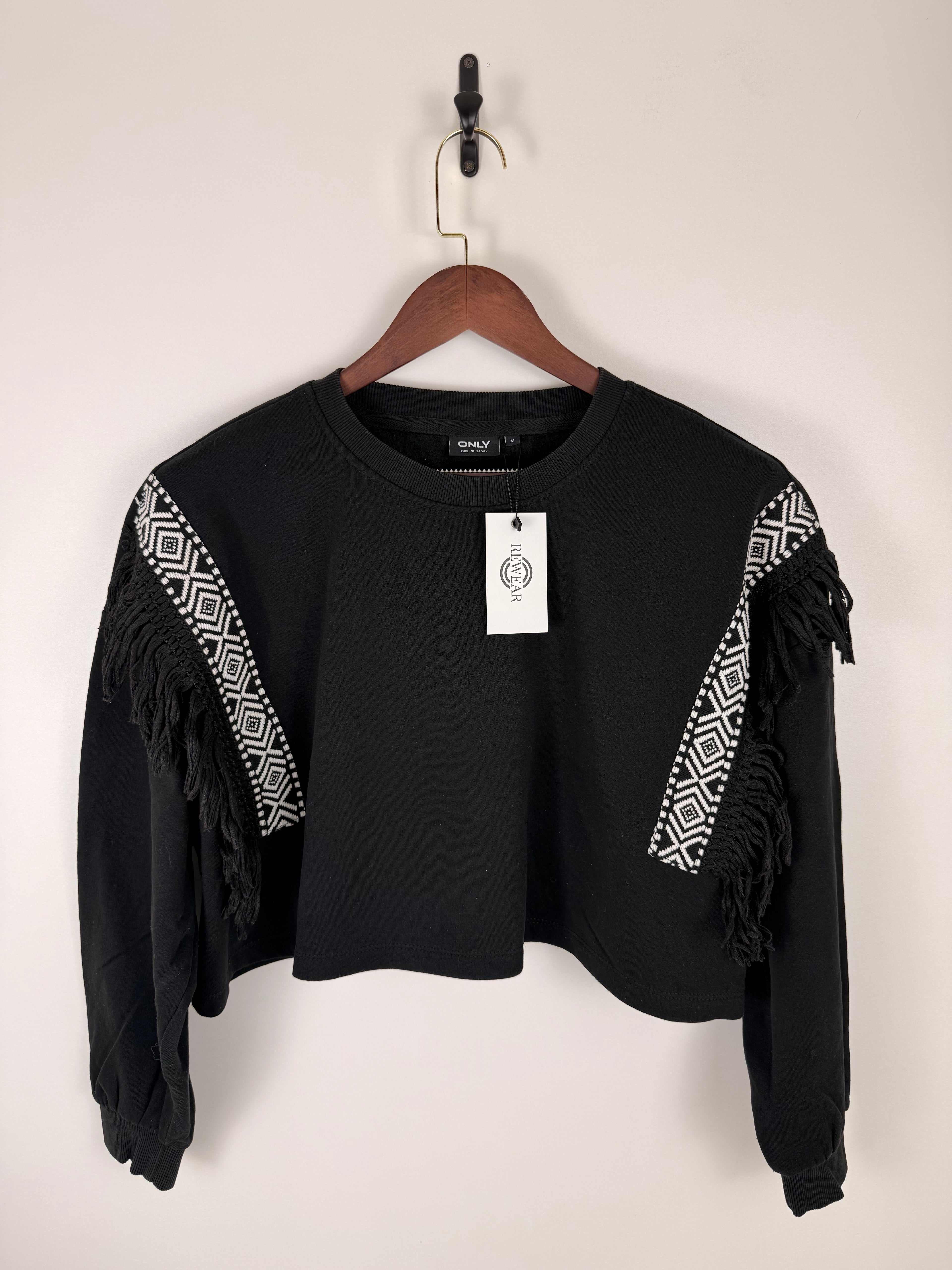 Fringe Cropped Sweatshirt