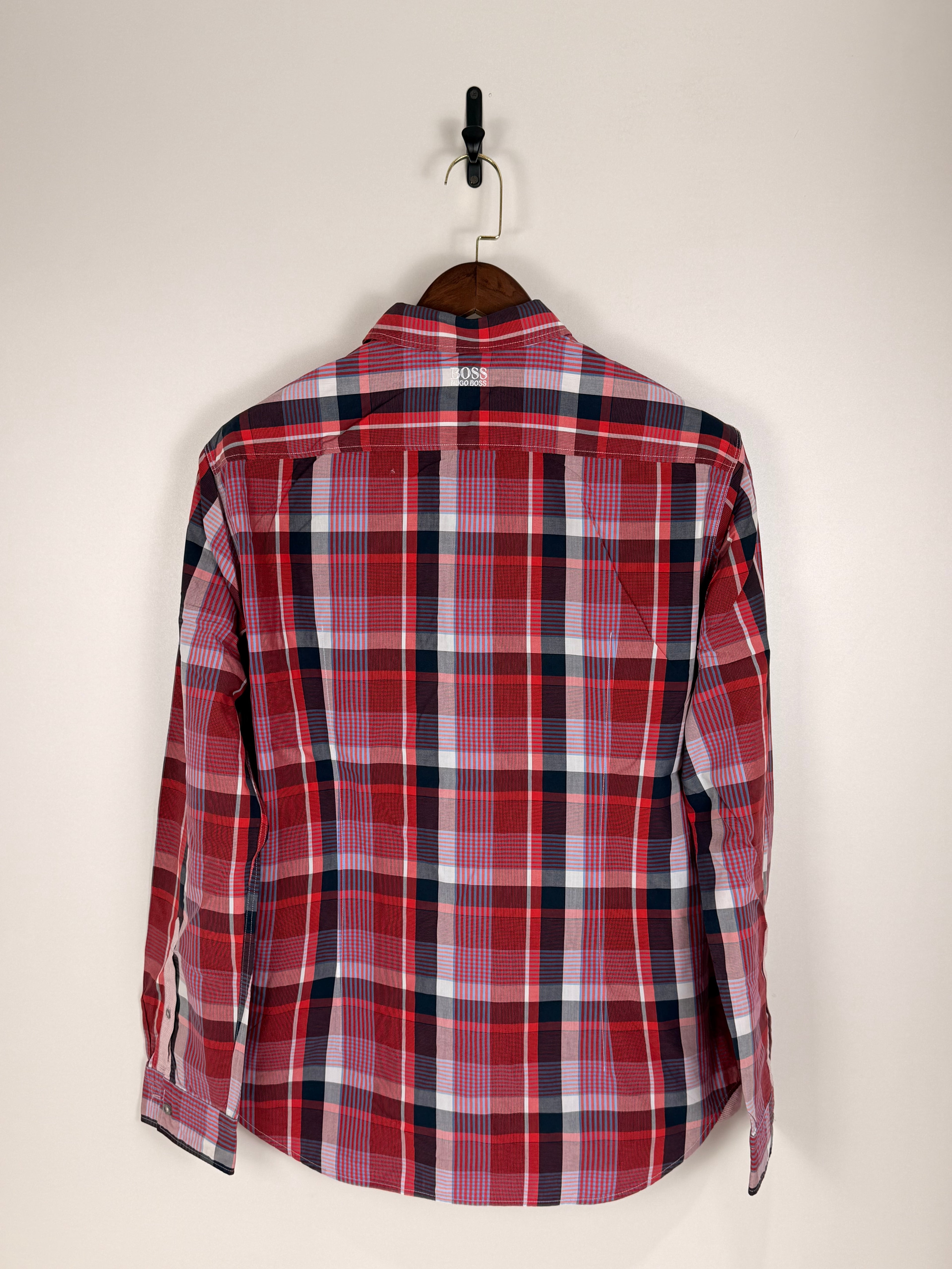 BOSS Orange Red Plaid Shirt | C:44 L:31